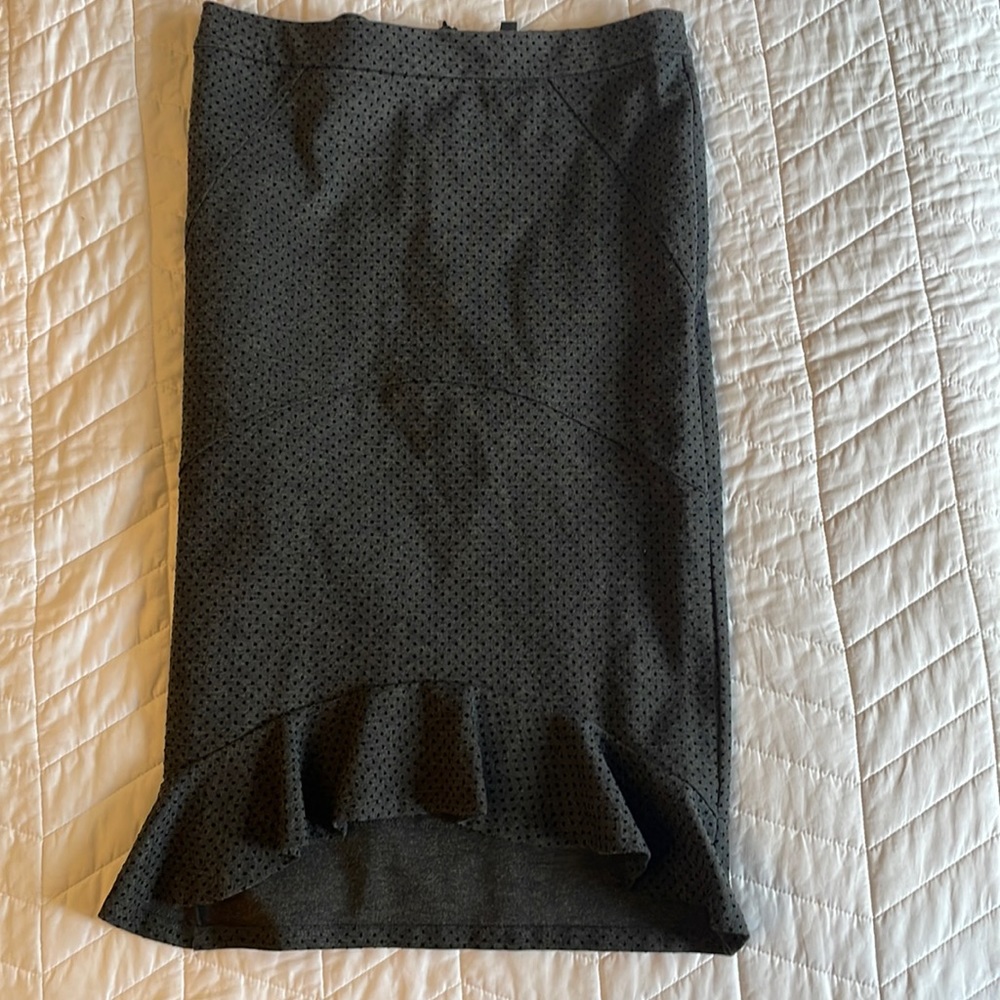 J Crew Grey / Black Polka Dot Skirt Size S